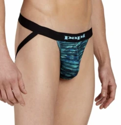 Papi - Print Jockstrap - Aqua Glitch
