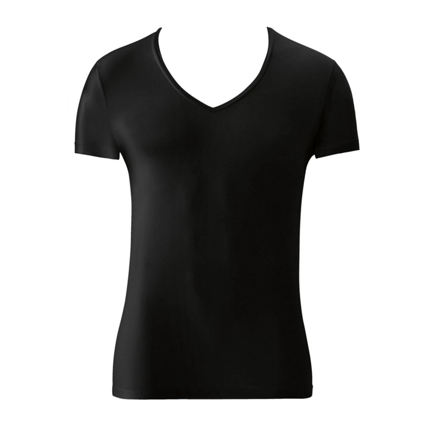 Hanro - Micro Touch V-Neck Tee Shirt - Black 1 Hanro - Micro Touch V-Neck Tee Shirt - Black