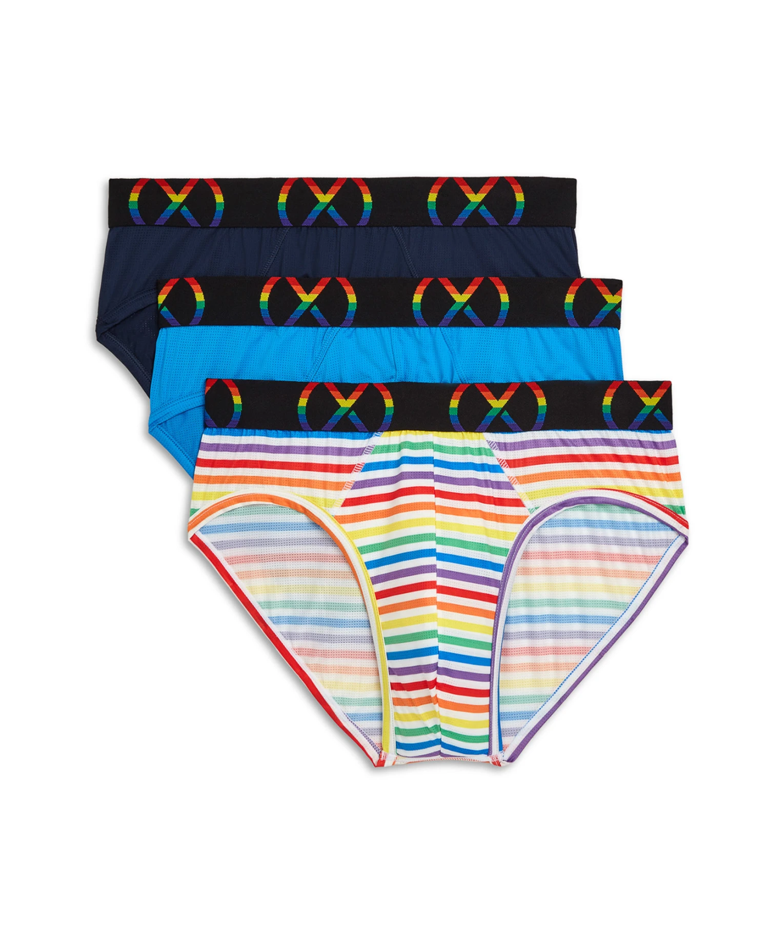 2(x)ist - (x) Pride Mesh Brief 3-Pack - Rainbow Band 1 2(x)ist - (x) Pride Mesh Brief 3-Pack - Rainbow Band