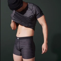 SAXX - DropTemp Cooling Mesh Boxer Brief - Black Heather -Men Swimwear Store 65278LS 50254.1658263645