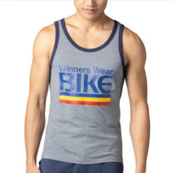 Bike - Logo Ringer Tank Top - Gray/Navy -Men Swimwear Store 66267 F2 68574.1664249089