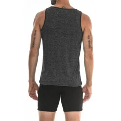 St33le - Space Dye Stretch Mesh Performance Gym Tank Top - Charcoal -Men Swimwear Store 66711 B 29654.1680125610
