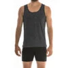 St33le - Space Dye Stretch Mesh Performance Gym Tank Top - Charcoal
