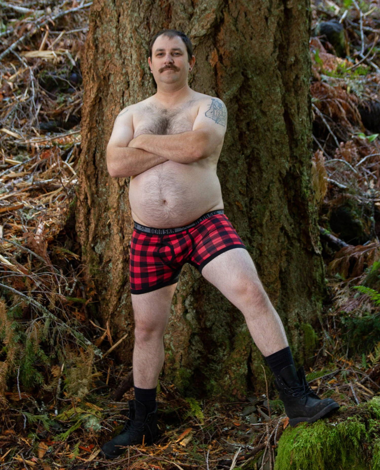 BEAR SKN - Bamboo Boxer Brief - Backwoods Red 2.5 3 BEAR SKN - Bamboo Boxer Brief - Backwoods Red 2.5 - Image 3