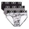 2(x)ist - (X) Sport Low Rise Brief 3-Pack - Black/Lead/Camo Gray