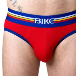 Bike - Solid Cotton Brief - Red -Men Swimwear Store 68078 D2 14609.1675206379