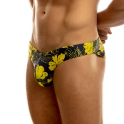 Men Swimwear Store 17 Jack Adams - Second Skin Swimsuit Bikini - Hibiscus Royal/Yellow