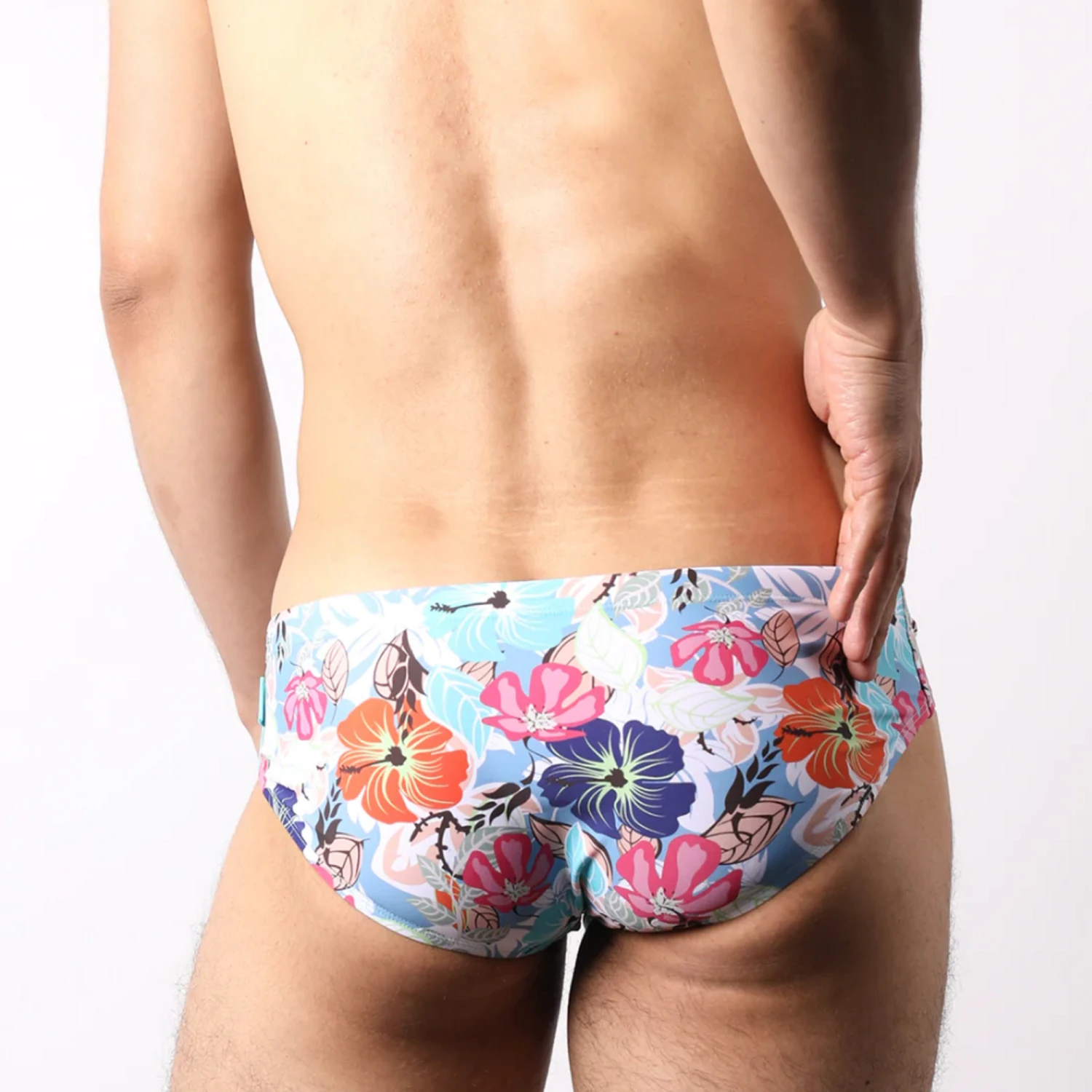 Timoteo - Lakeshore Low Rise Swim Brief - Floral Blue 3 Timoteo - Lakeshore Low Rise Swim Brief - Floral Blue - Image 3