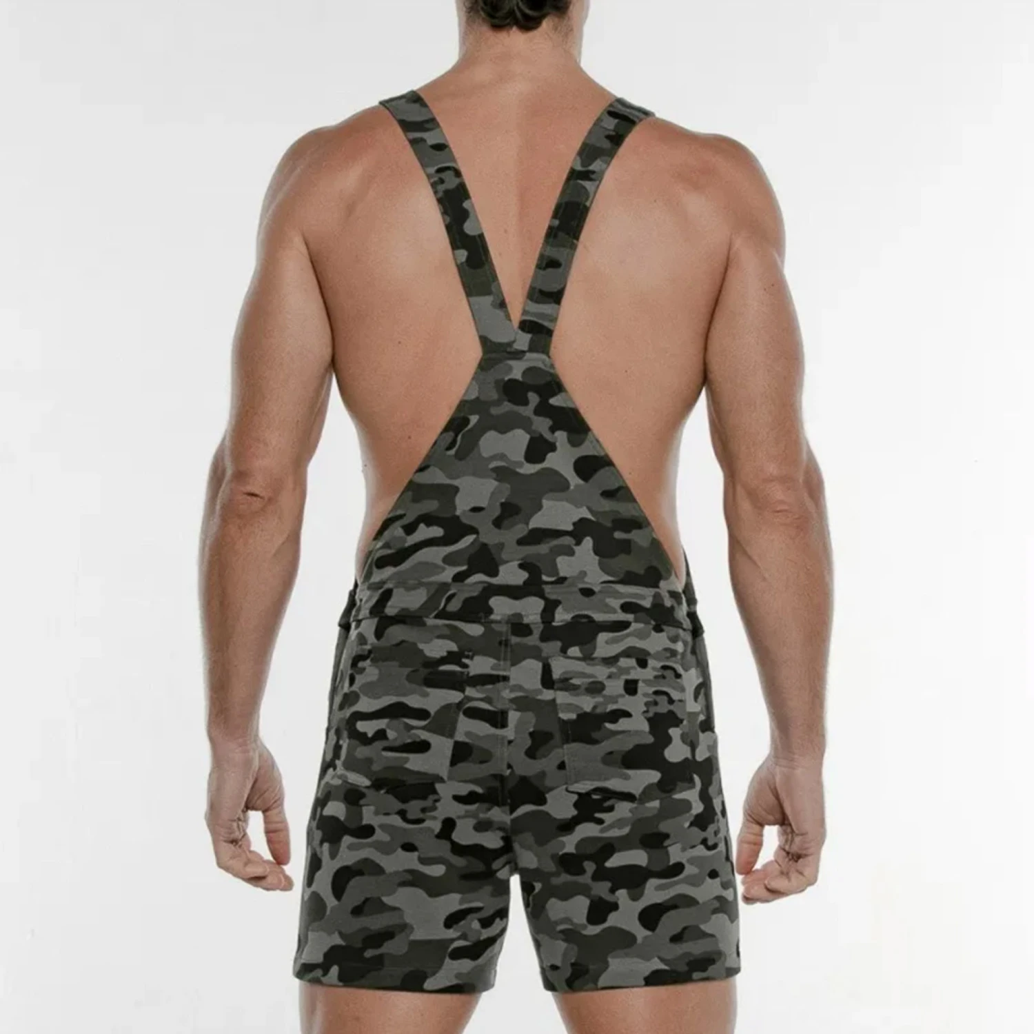Code 22 - Overall Shorts - Camo Grey 3 Code 22 - Overall Shorts - Camo Grey - Image 3