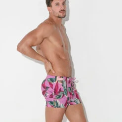 Code 22 - Vivid Micro Shorts - Pink Floral -Men Swimwear Store 68530 LS 74212.1684198606
