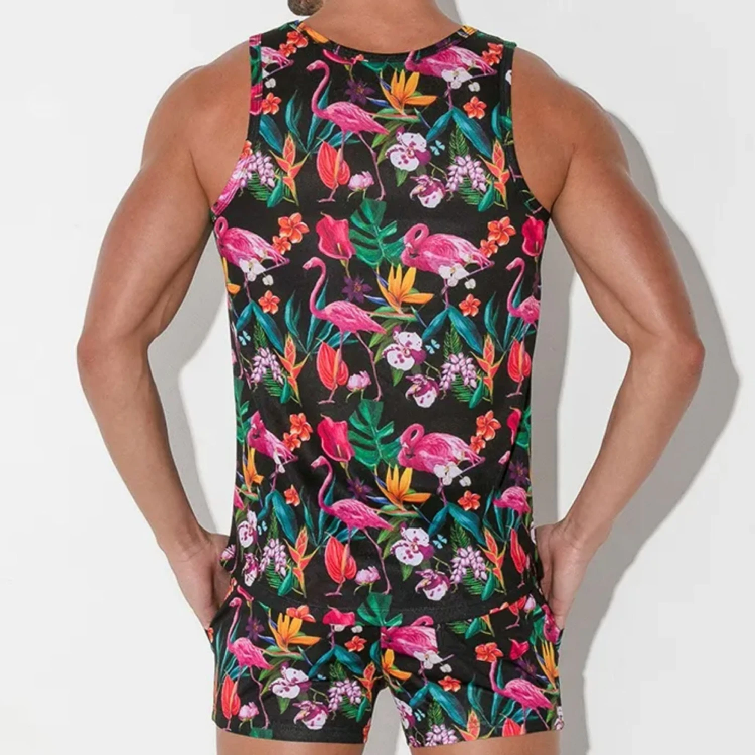 Code 22 - Vivid Print Tank Top - Flamingos 2 Code 22 - Vivid Print Tank Top - Flamingos - Image 2