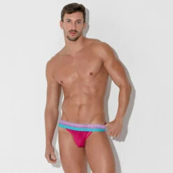 CODE 22 - Bright Mesh Jockstrap - Pink -Men Swimwear Store 68585 LS 49088.1683673998