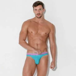 CODE 22 - Bright Mesh Jockstrap - Turquoise -Men Swimwear Store 68589 LS 82419.1683673431