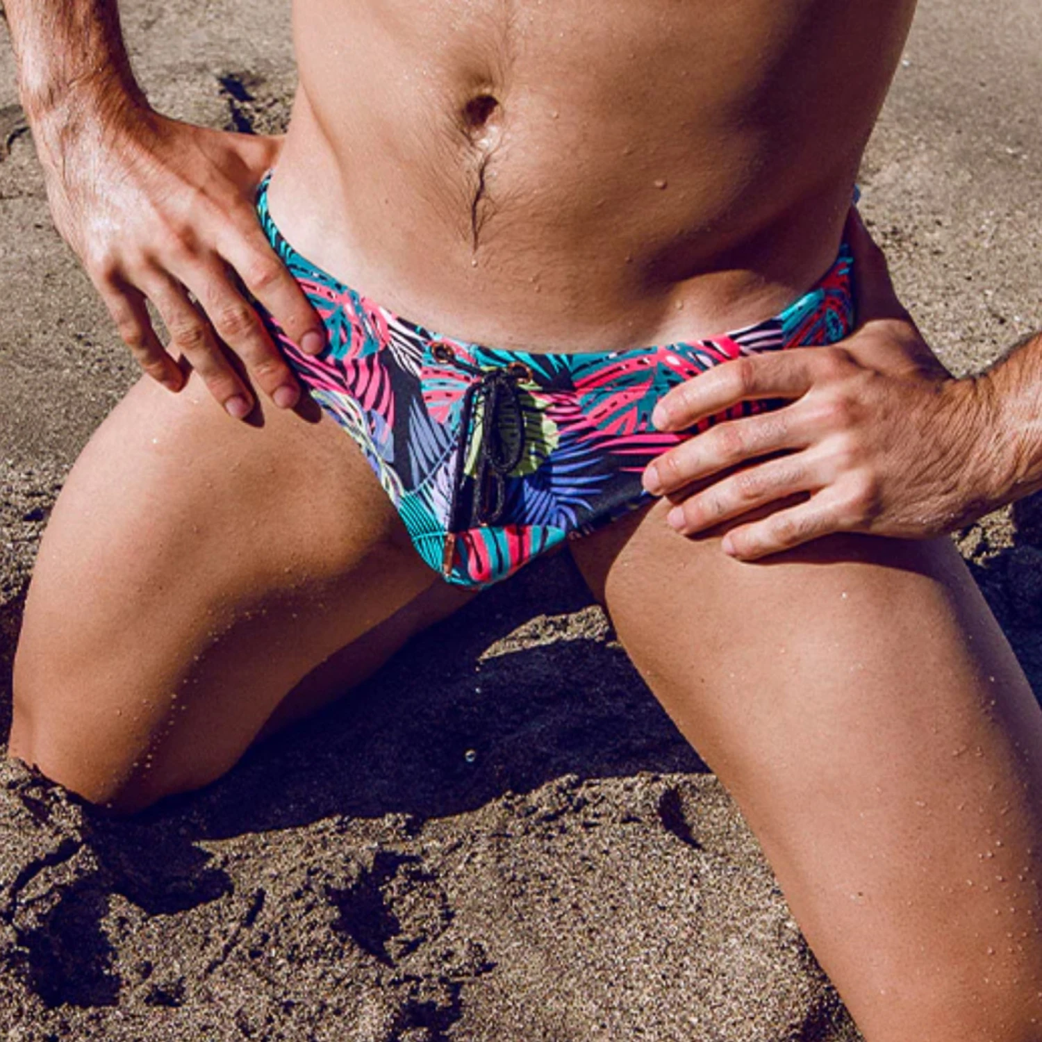 2eros - V10 Print Swim Brief - Monstera Black 4 2eros - V10 Print Swim Brief - Monstera Black - Image 4
