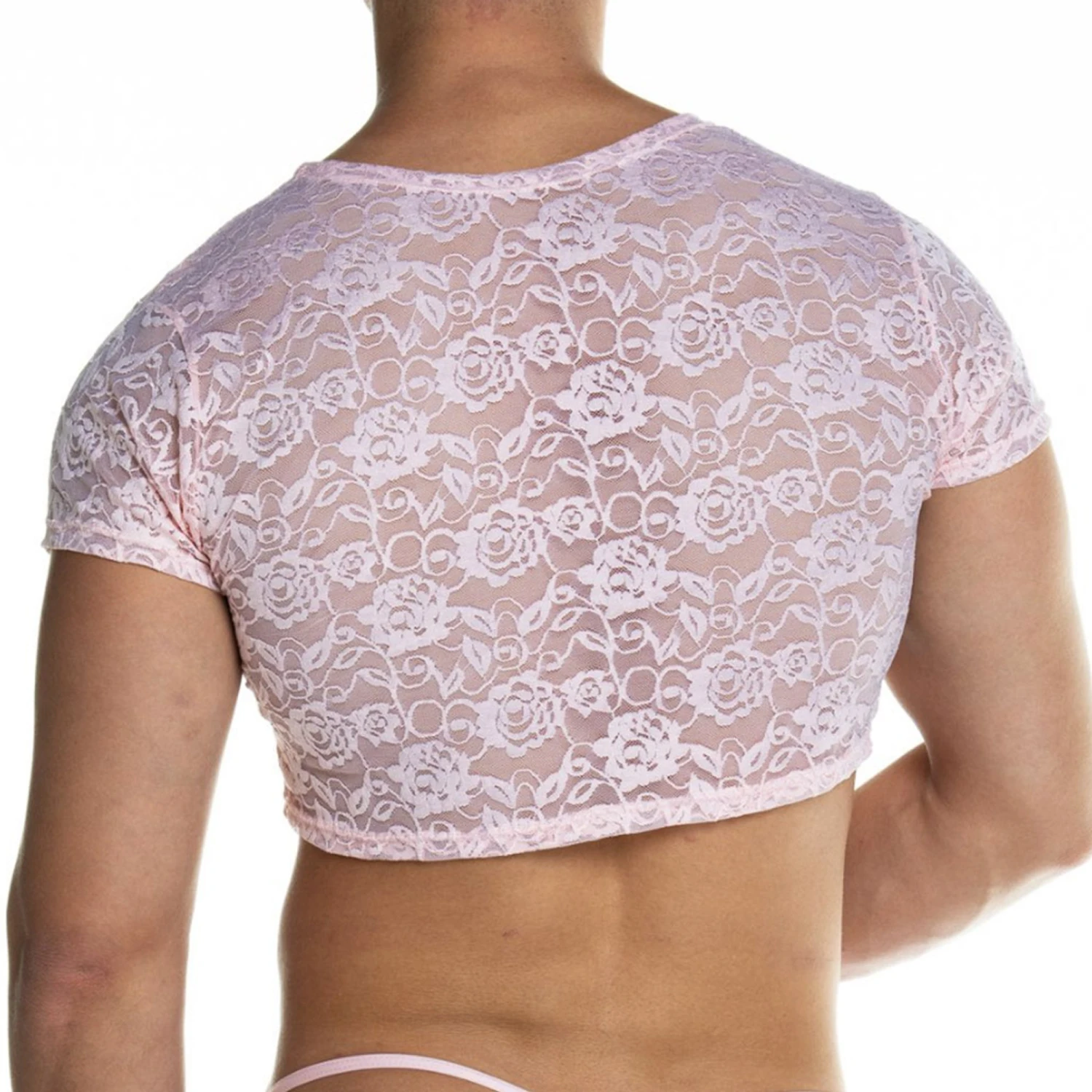 GIGO - Redemotion Lace Crop Top - Pink 3 GIGO - Redemotion Lace Crop Top - Pink - Image 3