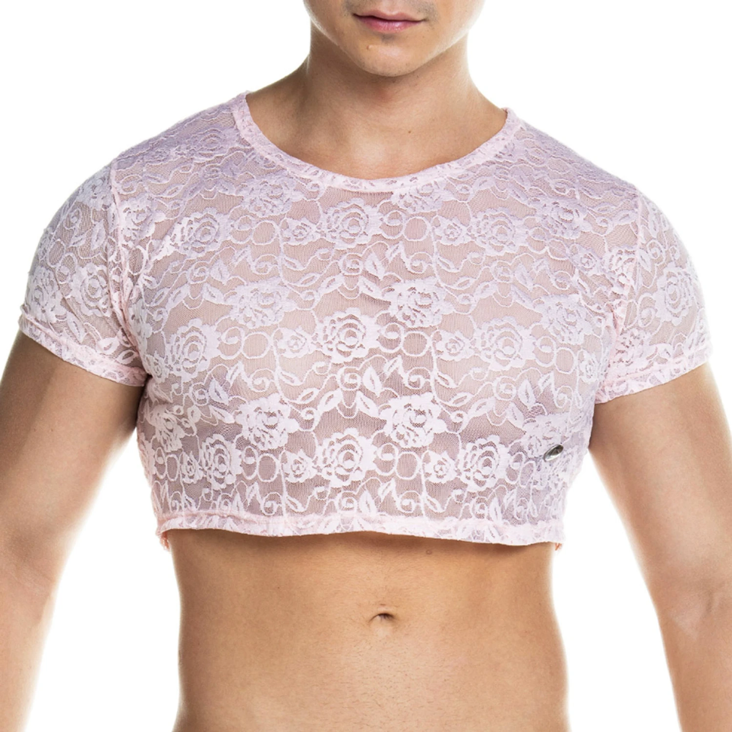 GIGO - Redemotion Lace Crop Top - Pink 1 GIGO - Redemotion Lace Crop Top - Pink