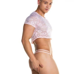 GIGO - Redemotion Lace Crop Top - Pink 8 GIGO - Redemotion Lace Crop Top - Pink -Men Swimwear Store 70186 LS 91018.1682638926