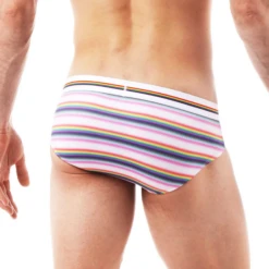 Parke & Ronan - Pride Prism Stripe Brief - White 7 Parke & Ronan - Pride Prism Stripe Brief - White -Men Swimwear Store 70327 B 15779.1684969215