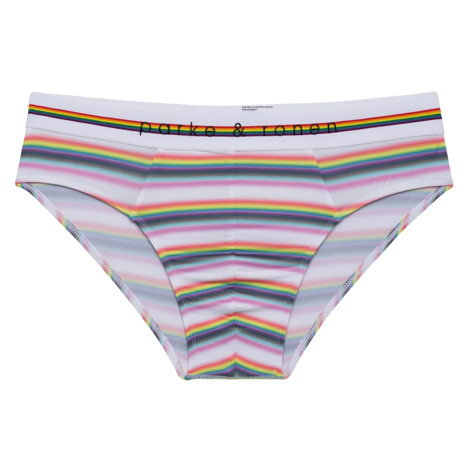 Parke & Ronan - Pride Prism Stripe Brief - White 1 Parke & Ronan - Pride Prism Stripe Brief - White