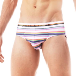 Parke & Ronan - Pride Prism Stripe Brief - White 8 Parke & Ronan - Pride Prism Stripe Brief - White -Men Swimwear Store 70327 S 99757.1684969217