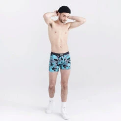 SAXX - VIBE Super Soft Boxer Brief - Island Camo Black -Men Swimwear Store 71347 LS 76217.1692654897