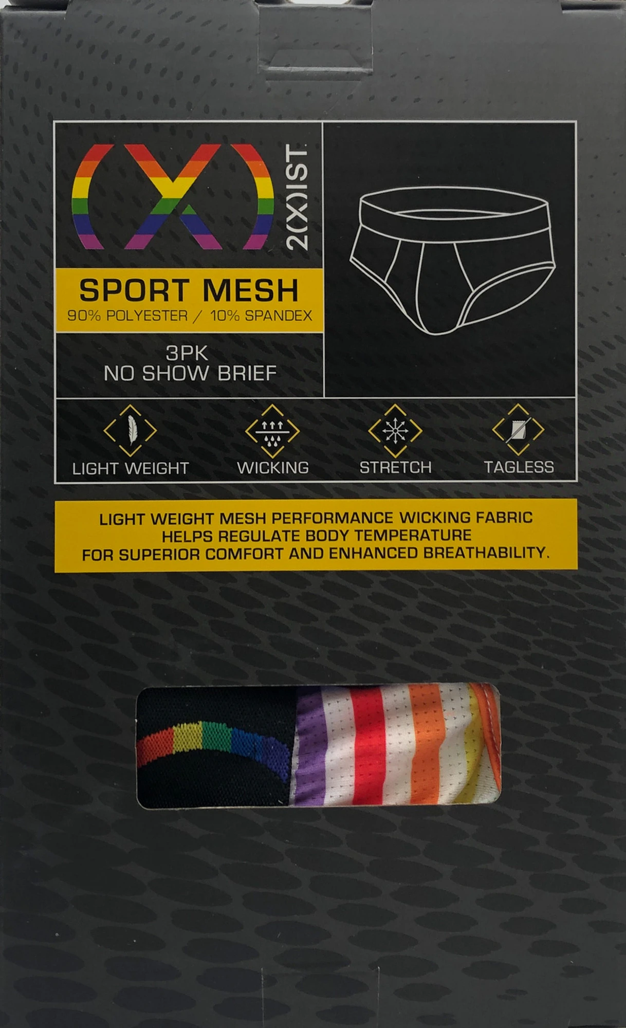 2(x)ist - (x) Pride Mesh Brief 3-Pack - Rainbow Band 3 2(x)ist - (x) Pride Mesh Brief 3-Pack - Rainbow Band - Image 3