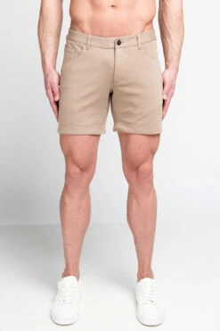 St33le 5" Stretch Knit Shorts - Dark Khaki