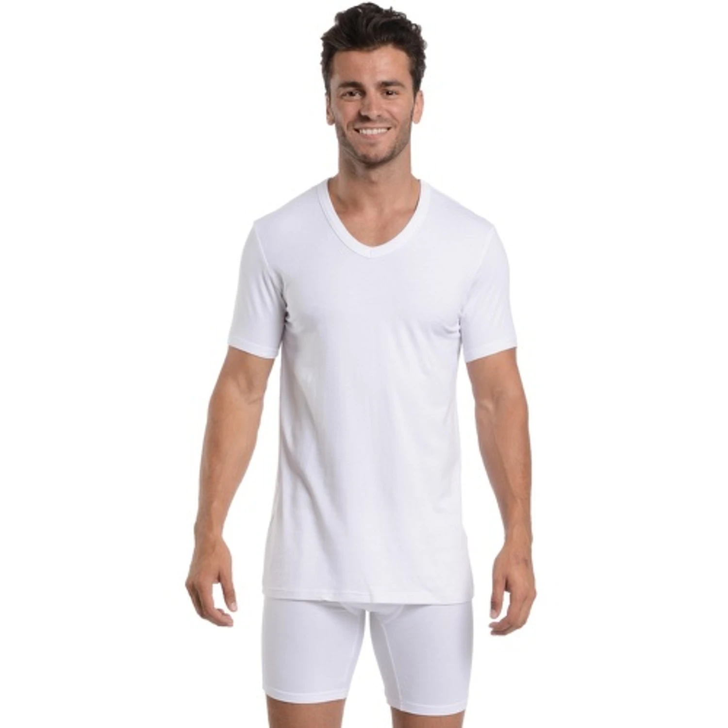 Wood Classic Modal V-Neck - White 1 Wood Classic Modal V-Neck - White